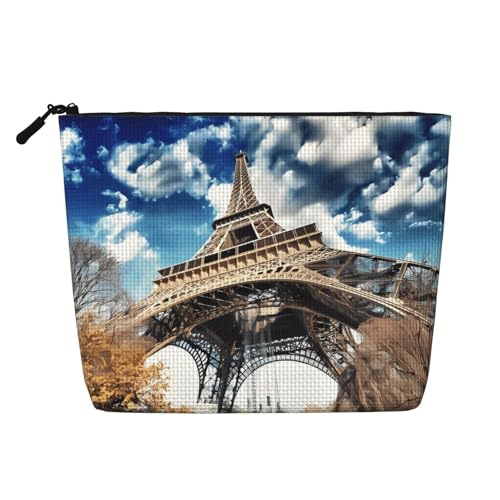 Paris Tower Patterned Single Layer Cosmetic Bag, Travel Toiletry Bag, Suitable for Business Trips and Daily use.