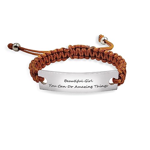 A Beautiful Girl You Can Do Amazing Things Cuff Bracelet Bangle Recovery Mental Health Awareness Fearless Motivational Engraving Handmade Braided Rope Wrist For Men Women Friendship Bracelet… #TOP14
