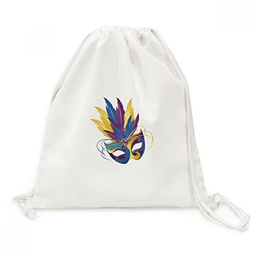 Sac cordon plumes Venise bleu léger pour voyage et carnaval