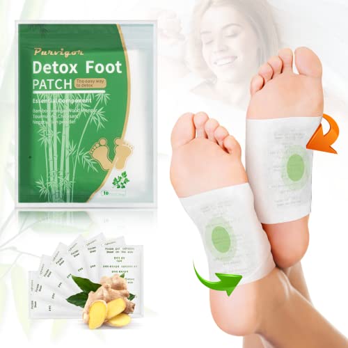 Purvigor Entgiftungspflaster Füße - 10 Stück Detox Fußpflaster können den Schlaf verbessern - kombiniert mit der Weisheit der chinesischen Medizi thumbnail
