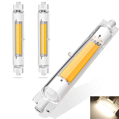 R7S LED 118Mm Dimmbar Bulbs 30W R7S LED Ersatz Für 300W Halogen Leuchtmittel 3000LM Double COB Glühbirnen Warmweiß 3000K, Led Stablampe 360° Strahlbeleuchtung,Natural,118mm 30w 2pcs Cover