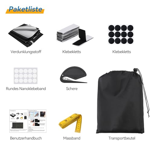 Aukimo Fenster Verdunkelung, verdunkelungsrollo ohne Bohren, Tragbare dachfenster verdunklungsstoff Verdunkelungsfolie, Sonnenschutz Dachfenster Verdunklung Abnehmbar für Urlaub Fenster (250x145cm) – Bild 4