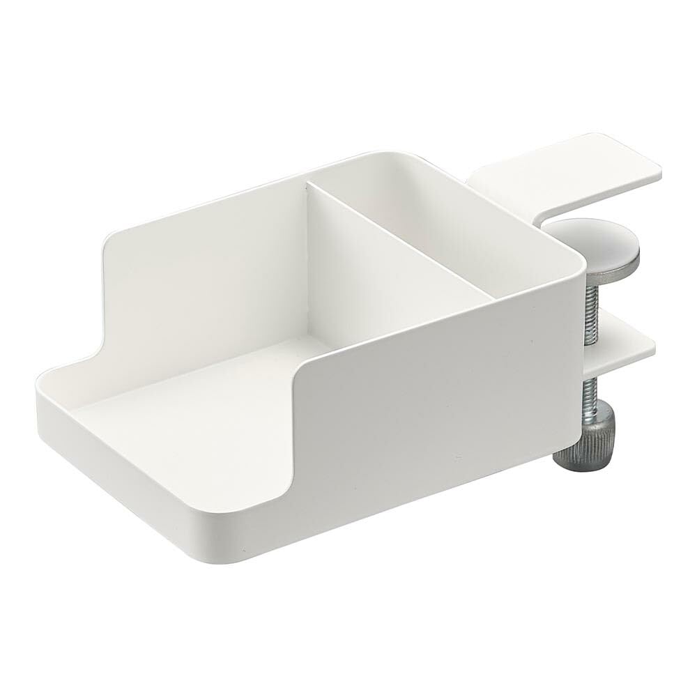 Yamazaki 1638 Tower Tableside Smartphone & Cup Holder, White, Steel, 9 x 16.5 x 8.211 cm