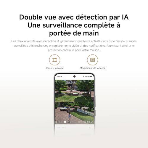 XIAOMI Outdoor Camera CW100 Dual - Double Objectif - Vision Nocturne Couleur - Caméra de Surveillance Détection IA Locale & Étanche IP66
