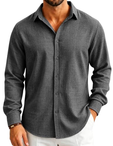 Men's Long Sleeve Linen Shirt for Tropical Getaways and Island Adventures