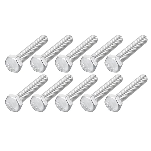 Image of METALLIXITY Hex Bolts (M8-1.25x45mm) 20Pcs, 304 Stainless Steel Coarse Fully Threaded Hex Head Screw Bolt Machine Screws - for Furniture Repair, Silver
