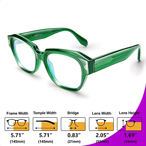 Image of VISOONE Acetate Blue Light Blocking Glasses Square with Anti Computer Glare for Gaming Women and Men GROUSE