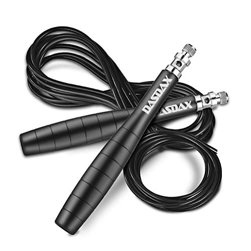 Dasdax Jump Rope, Tangle-Free Adjustable Skipping Rope with Ergonomic Comfortable Alloy Handles
