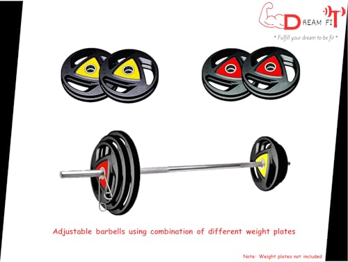 Image of DREAM FIT Premium Solid Chrome Plated 5 feet Straight Rod (25mm thick) with pair of spring locks - barbell bar for home gym