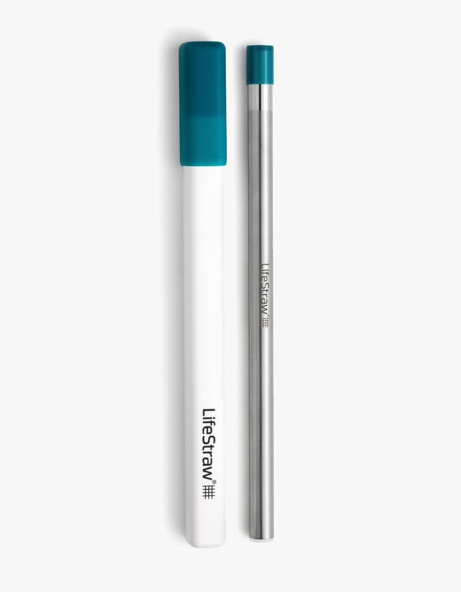 Sip – Reusable Stainless Steel Water Filter Drinking Straw with Carry Case, Removes Microplastics, Bacteria and Parasites for Travel and Everyday Use, Laguna Teal