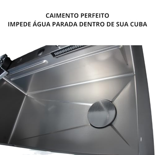 Cuba Gourmet Premium torneira cascata lavador copos completa aço inox 304