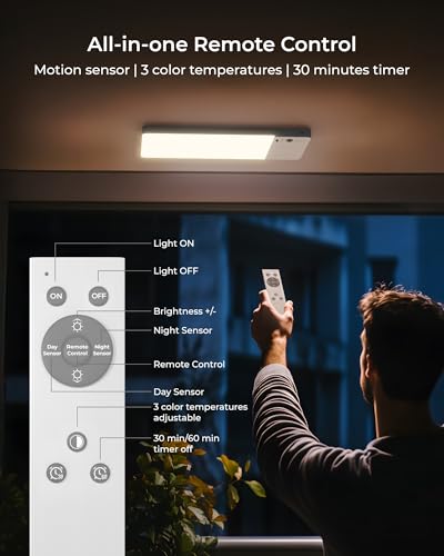 Image of FULEN Upgraded Motion Sensor Rechargeable Ceiling Light,Plastic