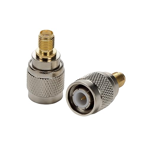 Conector coaxial SMA hembra a TNC macho, pack de 2 miniatura 2