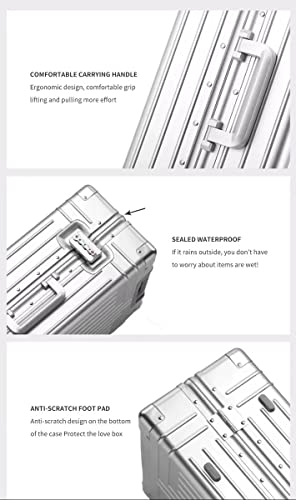 Erlun All-Aluminum-Magnesium Trolley Case, Zip-Free Luggage, Built-In Tsa Lock, Suitcase With Spinner Wheels (Black (All Aluminum Ultimate), 20Inch) #TOP6