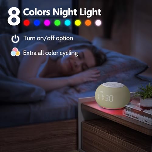 Reacher R3L-F Auto-Dimmable Alarm Clock White Noise Machine With Night Light, 20 Soothing Sounds, Sleep Timer, Fabric Led Display thumb #5