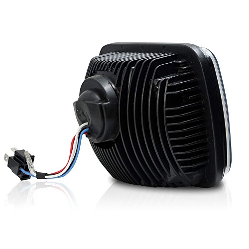 GENSSI 7x6 Projector LED Headlight Sealed Beam Replacement DOT Black Housing (1 Lamp Only)