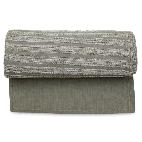 Dessus de lit SILOE couvre-lit coton vert kaki drap de lit chaud - 2