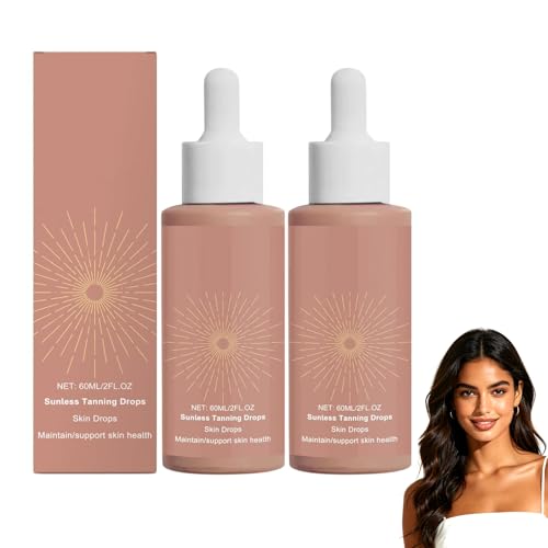 2 Stück Bräunungstropfen 60ml Bräunungstropfen zum Trinken Selbstbräuner tropfen für Gesicht und Körper Sunless Tanning Drops für natürliche Bräune Ohne Sonnenschäden Schnelle Bräunung