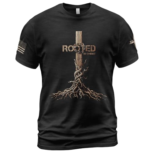 Rooted in Christ Shirt, Jesus Tshirt, Christian Shirts for Men, Cross Shirt, Religious Shirts for Men
