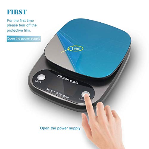 Digital Food Scale, 22Lb Kitchen Scale Measures In Grams, Ounces And Ml For Weight Loss, Baking, Cooking, 1G/0.1Oz Precise Graduation, 304 Food Grade Stainless Steel, Batteries Included #TOP5