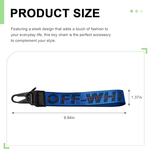 Image of DXNQ Car Keychain, Fabric Keychain Wrist Lanyard, Key Ring for Cars Keys Wallets Jeans Decoration, Car Accessories (Blue)