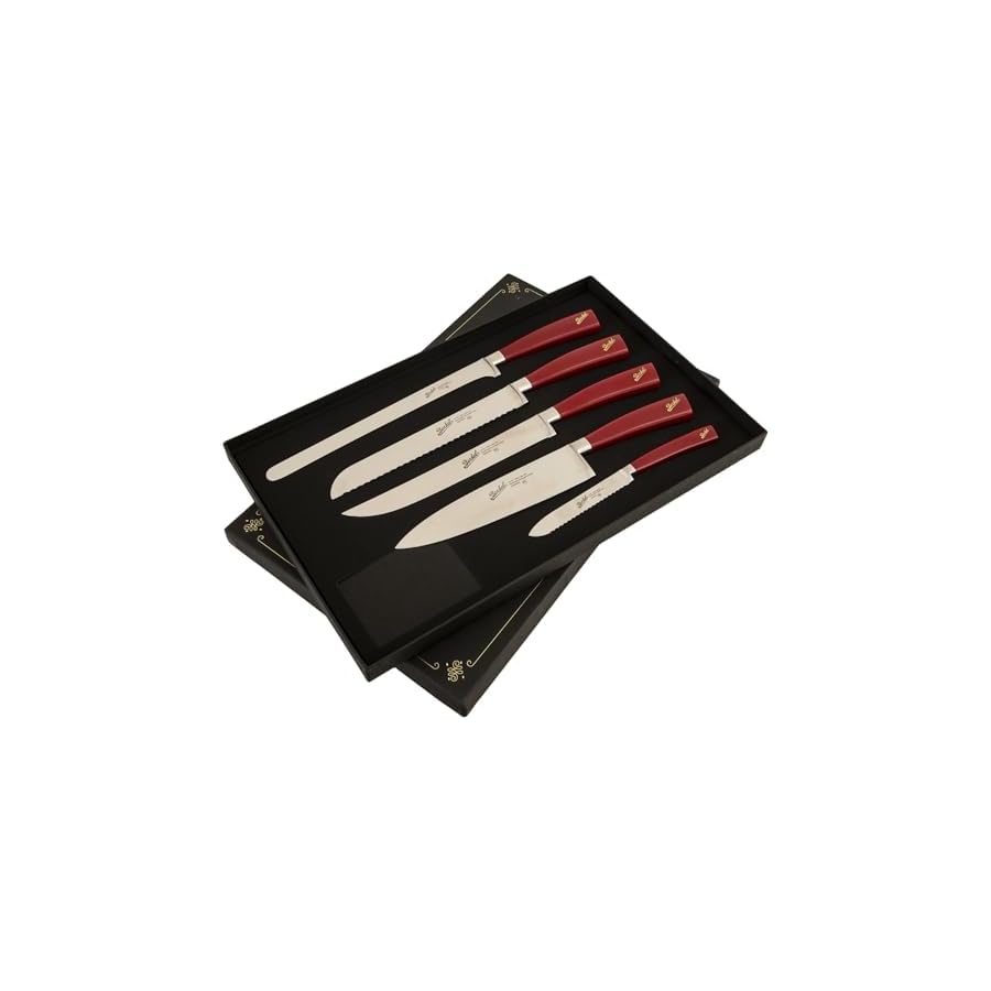 Berkel-Elegance-Chef-5-pc-Knife-Set-RedBeautiful-set-of-5-Knives-for-different-usesElegance-for-every-kitchen Berkel Elegance Chef 5-pc Knife Set Red/Beautiful set of 5 Knives for different uses/Elegance for every kitchen