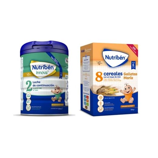Nutriben - Pack Leche Innova 2 con Cacito Incluído y Papilla 8 Cereales Con Un Toque De Miel y Galletas María - Pack 1x800g + 1x600g