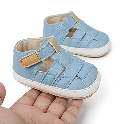 Image of HsdsBebe Baby Boys Girls Pu Leather Hard Bottom Walking Sneakers Toddler Rubber Sole First Walkers Infant Cartoon Slippers Crib Shoes