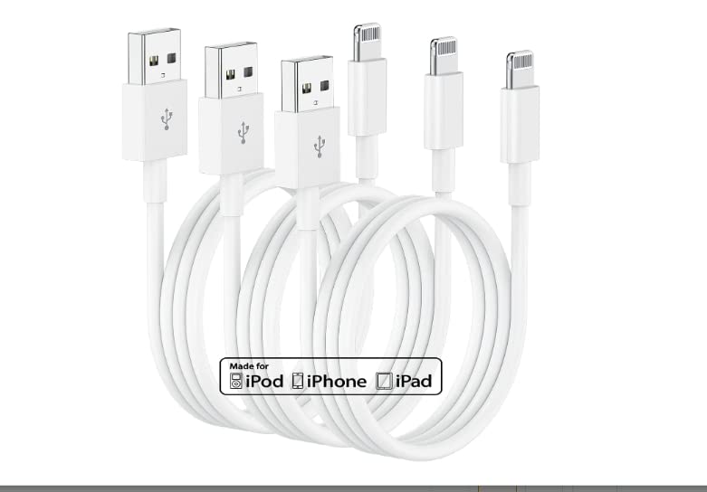 Apple USB Lightning Cable 3Pack 3FT Apple Charger Wire iPhone Fast chaging Cable Apple MFi Certified for iPhone 14 13 12 11 Pro Max XS MAX XR X 8 7 Plus 6S 6 SE 5S