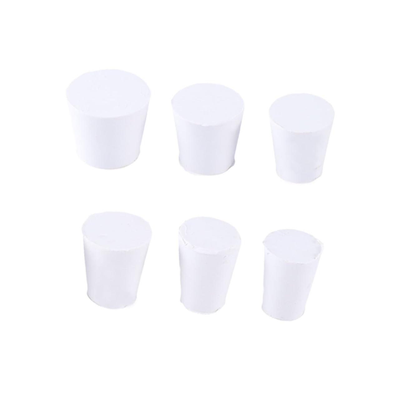 FUNOMOCYA 18pcs Stopper for Laboratory Test Tube Stopper Rubber Plug Bottle Plug Erlenmeyer Flask Plug White