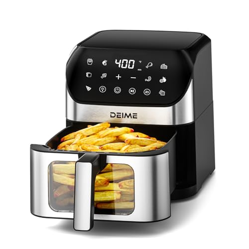 DEIME Air Fryer 6.2 QT Oilless 1500W Large Capacity Oven Air Fryers Healthy Cooker with 10 Preset,...