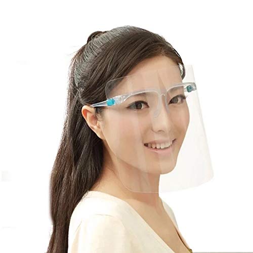 Preisvergleich Produktbild FRINKO 2-100 Stück Gesichtsschutz Visier mit Brillenhalterung Spuckschutz Schutzmaske Schutzvisier Gesichtsschild Maske Brille (5)