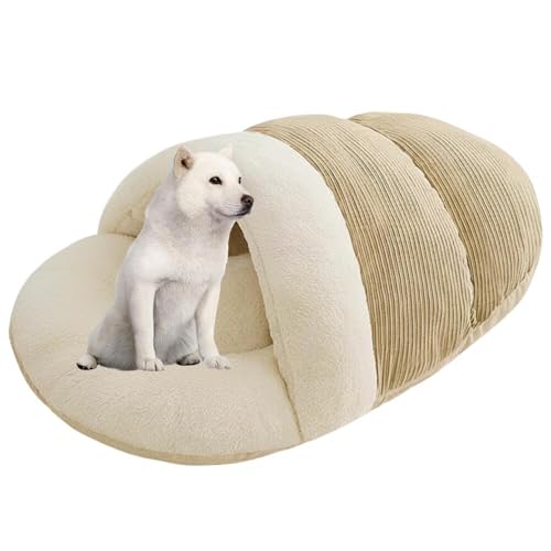 Lifetips 北海道犬(Hokkaido Inu) ペットベッド 犬猫兼用 冬用 寝袋型 ふわふわ クッション 保温 防寒 洗える 小型犬 中型犬 室内 おしゃれ 北欧風 ソファ ハウス 快眠グッズ 抱っこ感覚 多頭飼い対応 寝具 抗菌 防臭 速乾 低