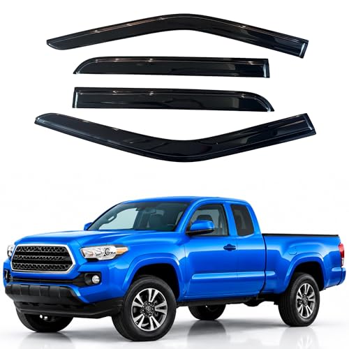 Image of IG Window Visors Fit for 2016-2023 Toyota Tacoma Access Cab, Out-Channel Rain Guards Vent Wind Deflectors 4PC, Truck Accessories for 16-23 Tacoma (Extended Cab Only)