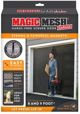 Magic Mesh Garaj - Eller Serbest Manyetik Ekran Kapısı, Tek Garaj Kapılarına Uyar - 8 ve 9 Ayak