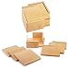Produktbild BELLE VOUS Untersetzer Holz Set (7er Pack) - (10,8x10,8x4,8cm) Holzscheiben untersetzer Holz Set mit Bambus Halter - Quadratische Untersetzer für Zuhause, Büro, Tisch Deko, Kaffee, Teetassen
