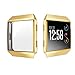 Compatible with Fitbit Ionic Screen Protector Case, JZK Scratch-Resistant Flexible Lightweight Plated TPU Fullbody Protective Case
