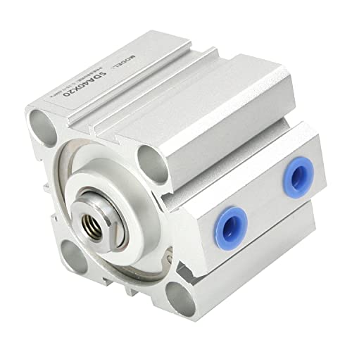 Aicosineg Druckluftzylinder SDA40 Serie Stange 40 mm Bohrung 20 mm Hub, Aluminiumlegierung pneumatische Komponenten für pneumatische und hydraulische Systeme, 1 Stück
