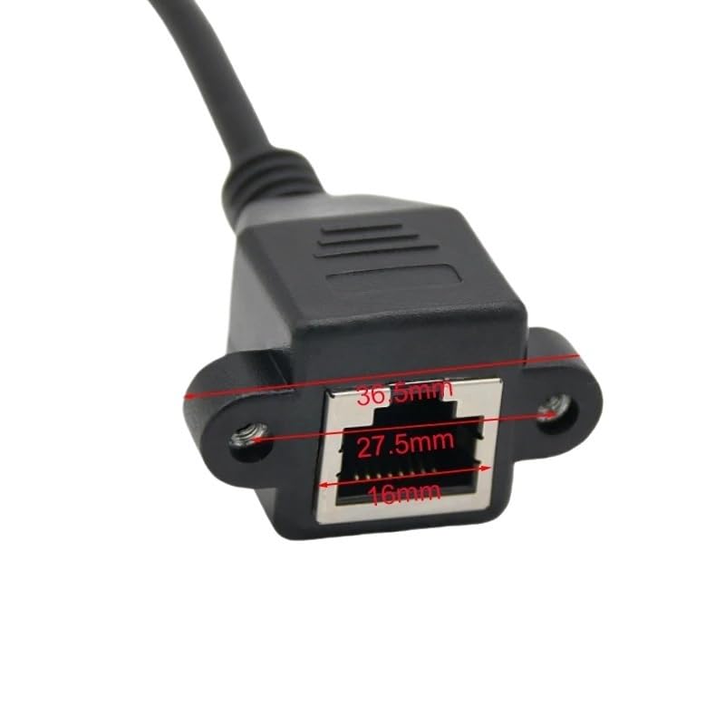 8P8C FTP STP UTP RJ45 Cable Male to Female 1000M Speed Cat5 Cat6e Screw Panel Mount Ethernet LAN Network Extension Cable(0.5m)