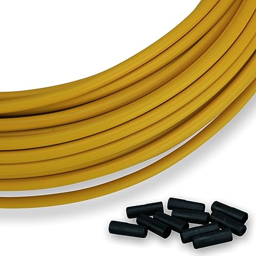 Fahrrad Schaltzughülle ⌀ 5 mm, 4 Meter, gerollt, farbig, Farben zur Auswahl, Schaltzughülle 5 mm Schaltaußenhülle Außenhülle Schaltzug Bowdenzug (Schaltzughülle, gelb)