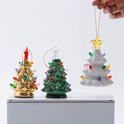 B SEPOR Set of 3 Mini LED Christmas Trees Cover
