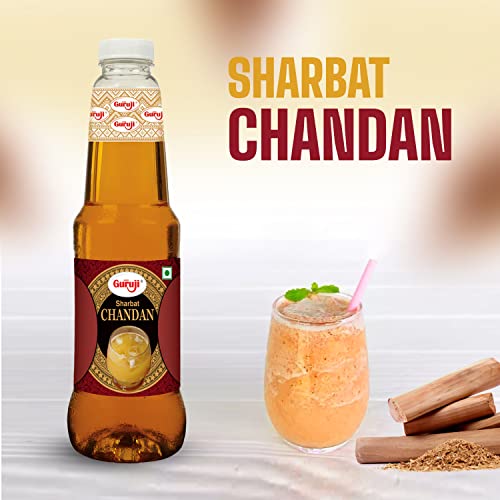 Image of Shree Guruji Kesaria Thandai & Chandan Sharbat Combo Pack Milk Beverage Instant Refreshing Drink for Summer Dry Fruit Syrup Sharbat (1 Litre)