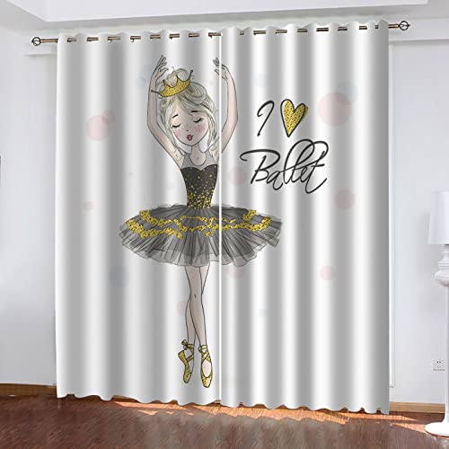 Rideau Fenetre Occultant Chambre Enfant Fille Garcon Ado Adulte Cuisine Salon Impression De Danseuse 140X160Cm Rideau Occultant Isolant Thermique Anti Chaleur...