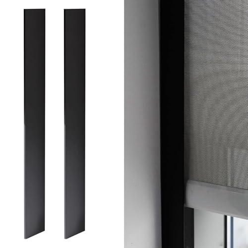 EBZFASO Guías Opacas de PVC, Tiras de Bloqueo luz for Espacios Cortinas, Blanco o Negro, 47-70 Pulgadas(2pieces Black,67in)