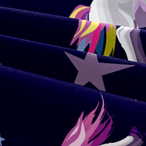Parure de lit licorne douce marine avec 1 housse de couette et 2 taies Angel Unicorn Star Night