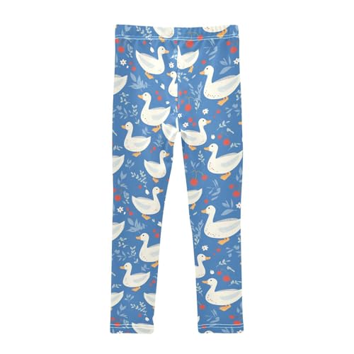 White Ducks Girls' Leggings Toddler Doodles Kids Yoga Pants Dance Active Tights 4T2