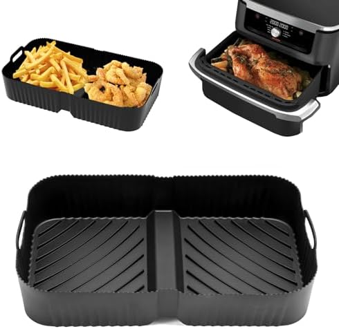 Air Fryer Silicone Liner for Ninja Foodi DZ071 7-QT/Instant Vortex 9 Qt, Reusable Silicone Air Fryer Liner Accessories for 7-QT/11-QT Dualzone Airfryer