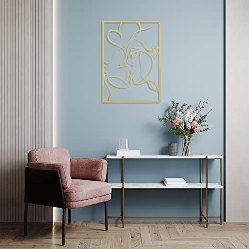 Acetiamin Gold Wall Art Décor, Modern Abstract Figure Single Line Wall Sculptures, Body Shape Metal Wall Art, Minimalist Home Decor For Dedroom, Living Room, Office, Study Room #TOP4