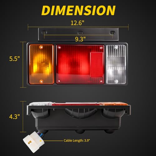Image of Tail Light Bar Kit for Isuzu NPR 1987-2010, NPR-HD 1999-2010, NQR 1995-2010, NRR 2005, FSR 1987-1996, FRR 1995-1998 Replace Rear Truck Tail Lamp Lights, Halogen With Bulbs