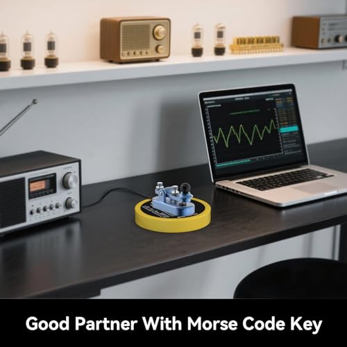 Image of PUTIKEEG Morse Code Round Table Key morse code List Learning Shortwave Radio (Yellow)